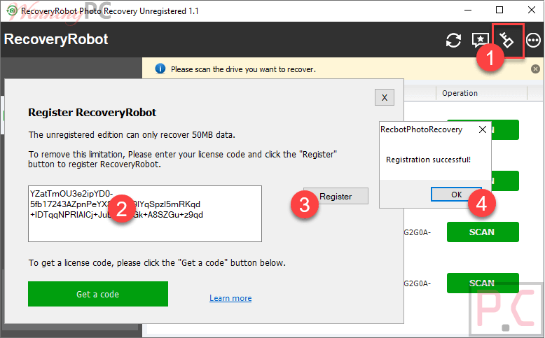 Register Recoveryrobot Photo Recovery