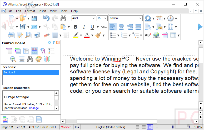 Atlantis Word Processor Screenshot 2022
