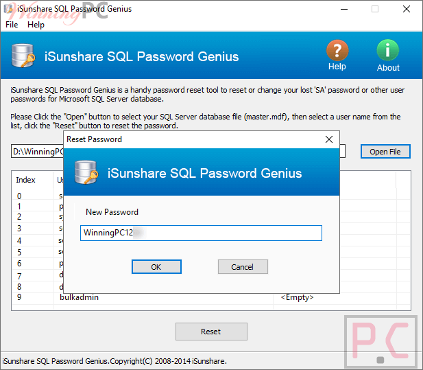 Reset Password Isunshare Sql Password Genius