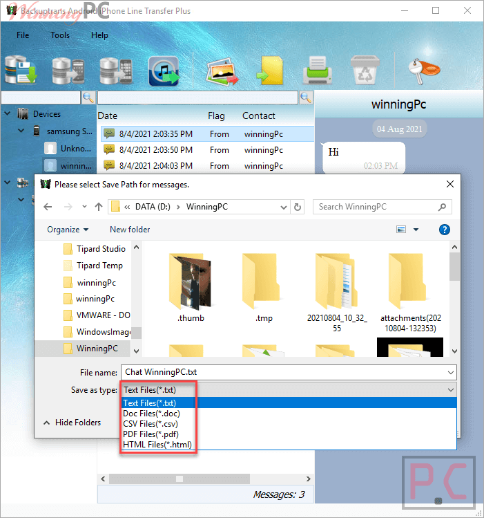 Save As Type Backuptrans Android Iphone Line Transfer Plus Save As Type Backuptrans Android Iphone Line Transfer Plus