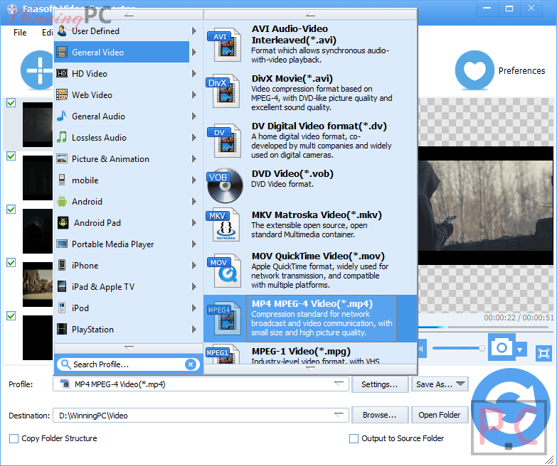 Faasoft Video Converter Screenshot