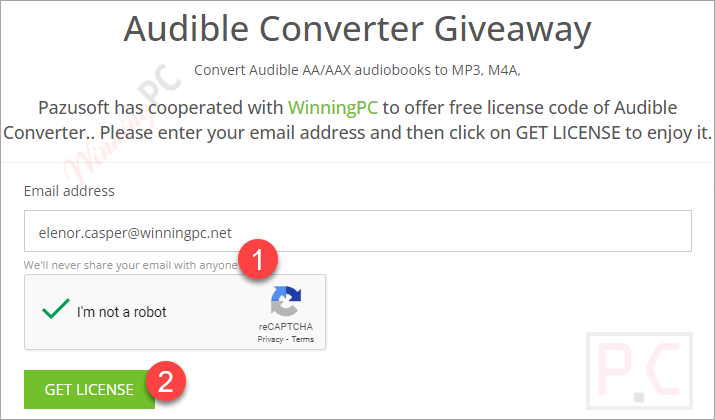 Pazu Audible Converter Giveaway Page