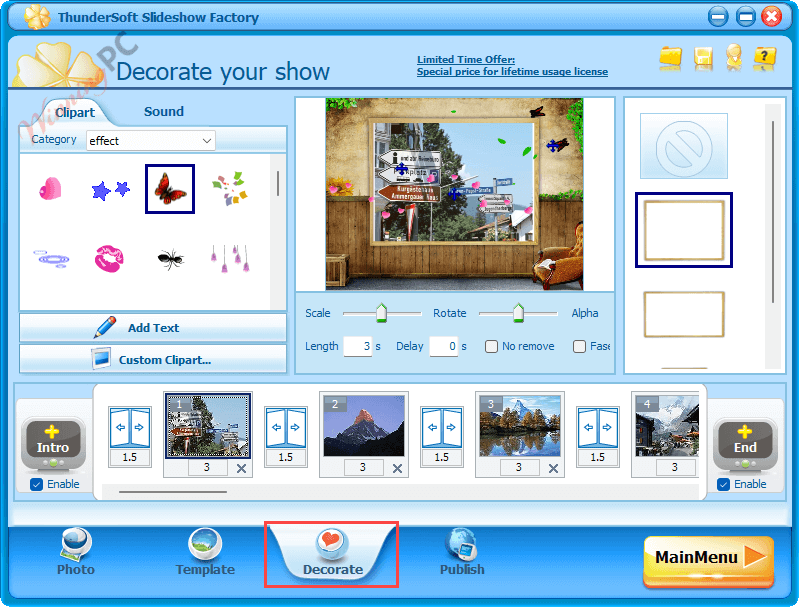 Thundersoft Slideshow Factory Decorate Your Show