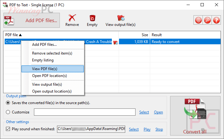 Trisun Pdf To Text Screenshot