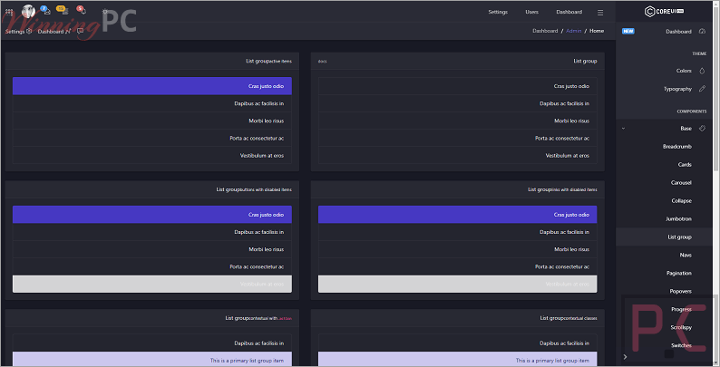 List Group Coreui For Laravel