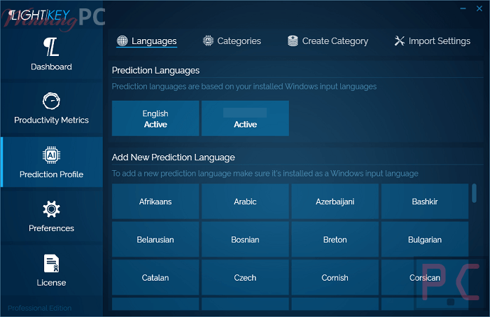 Prediction Profile Lightkey Professional