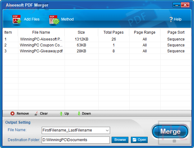 Add File Aiseesoft Pdf Merger