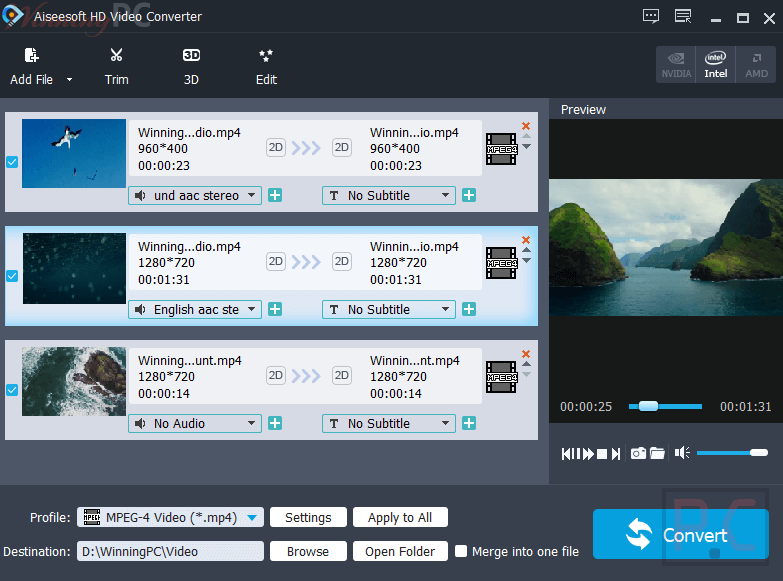 Aiseesoft Hd Video Converter Screenshot