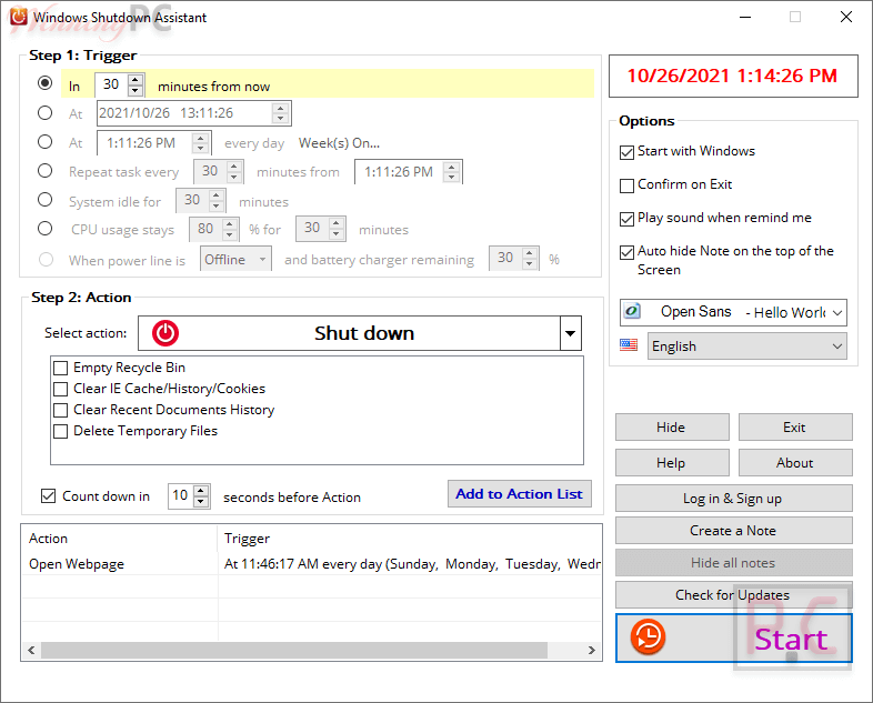 Apowersoft Windows Shutdown Assistant Screenshot Apowersoft Windows Shutdown Assistant Screenshot