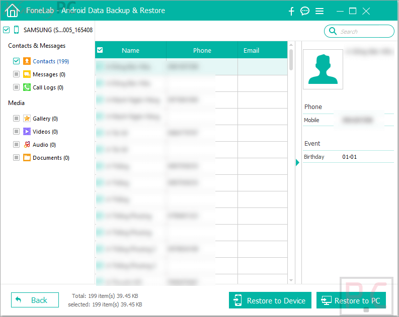 Restore Aiseesoft Fonelab Android Data Backup Restore