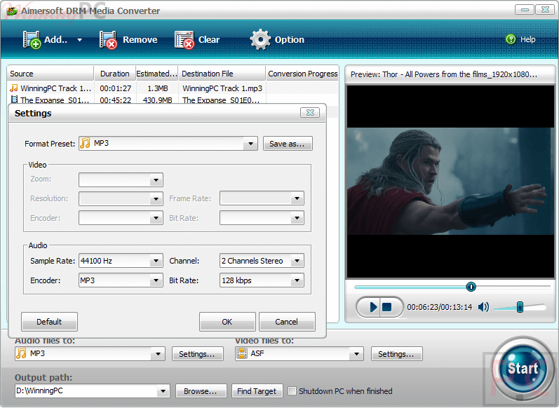 Setting Aimersoft Drm Media Converter Setting Aimersoft Drm Media Converter
