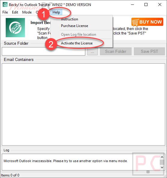 Activate License Becky To Outlook Transfer Activate License Becky To Outlook Transfer