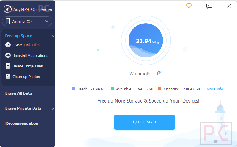 Anymp4 Ios Cleaner Giveaway Screenshot