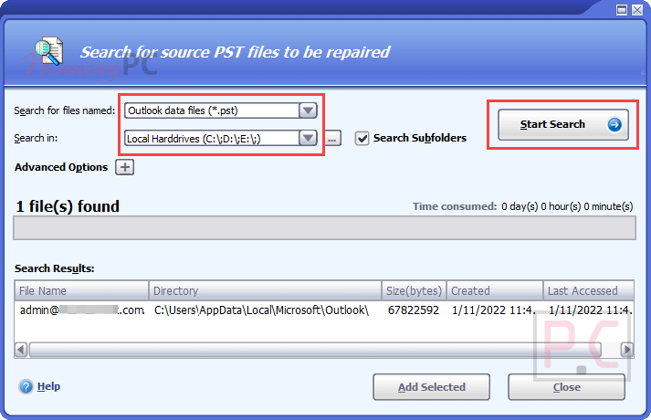 Datanumen Outlook Repair Search For Source Files