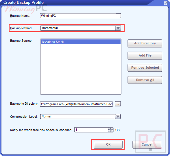 Datanumen Backup Create Backup Profile Datanumen Backup Create Backup Profile