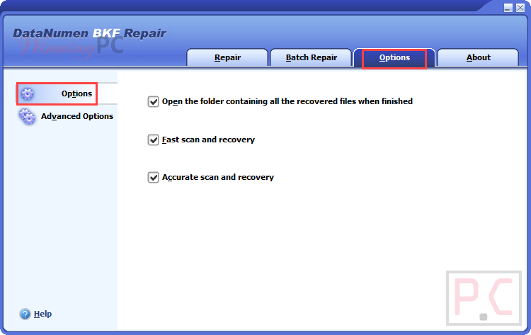 Datanumen Bkf Repair Options Datanumen Bkf Repair Options