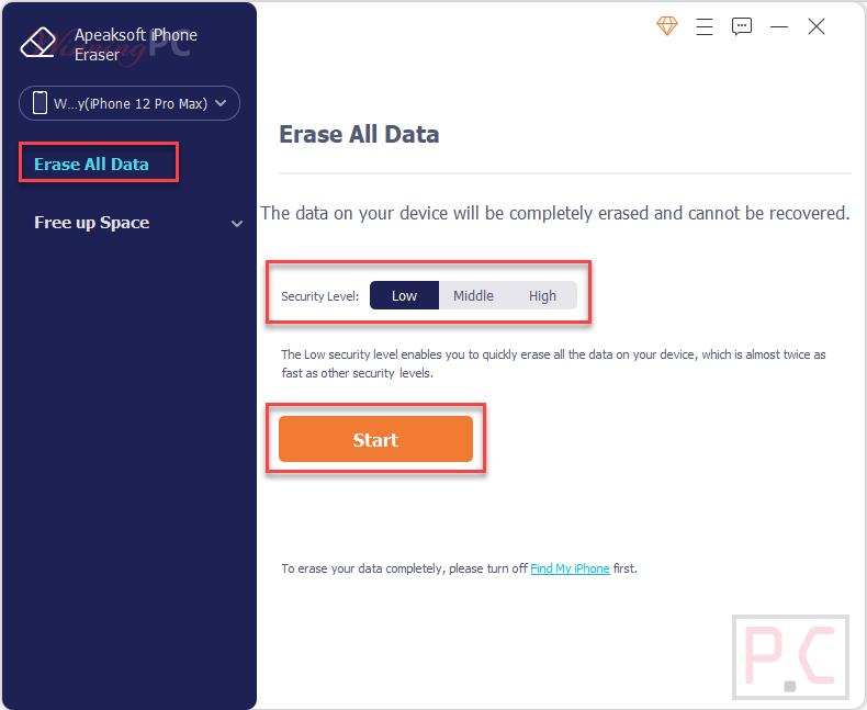 Erase All Data Apeaksoft Iphone Eraser