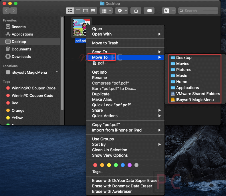 Iboysoft Magicmenu Move To