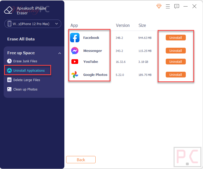 Uninstall Applications Apeaksoft Iphone Eraser