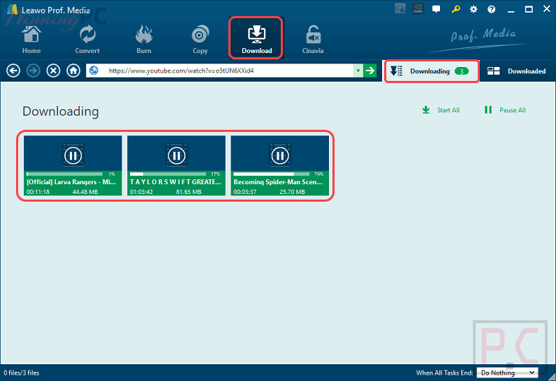 Leawo Video Downloader Processing Leawo Video Downloader Processing