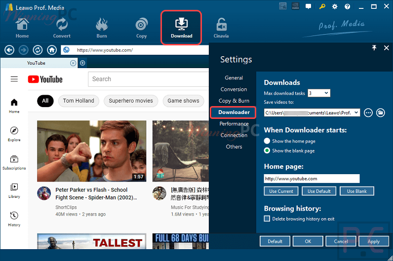 Leawo Video Downloader Settings Leawo Video Downloader Settings