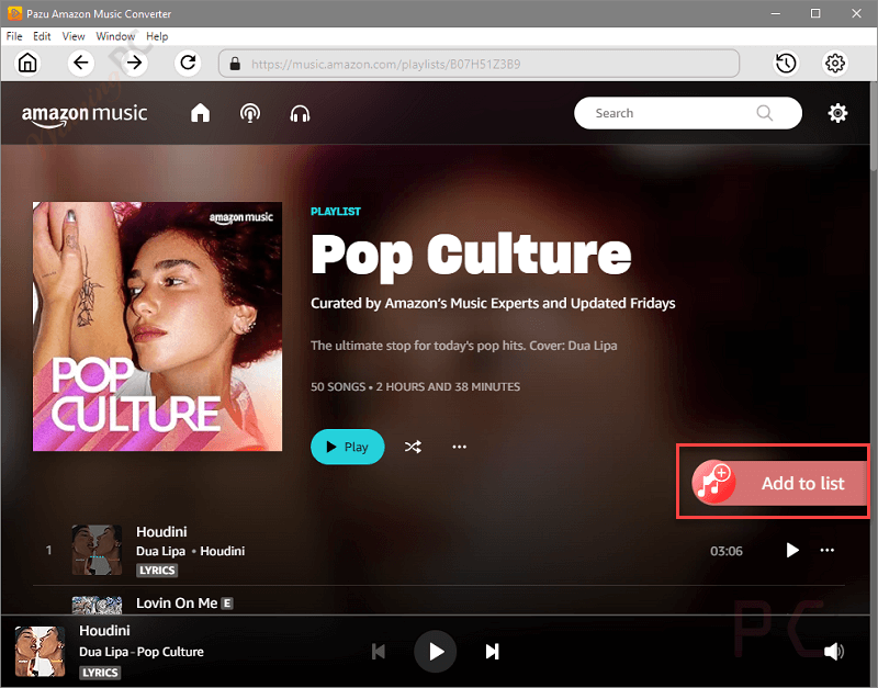 Add To List Pazu Amazon Music Converter Add To List Pazu Amazon Music Converter