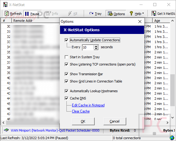 Options X Netstat Lite Options X Netstat Lite