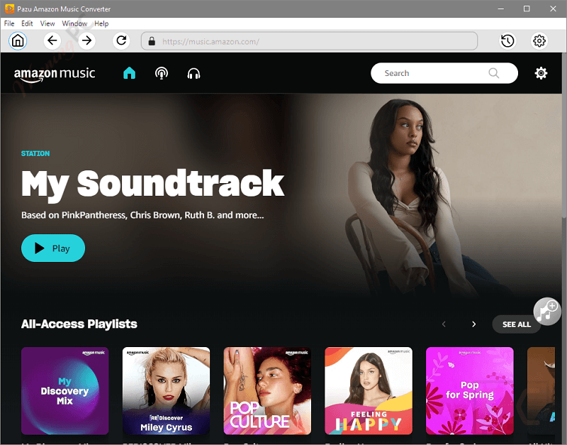 Pazu Amazon Music Converter Main Screenshot Pazu Amazon Music Converter Main Screenshot