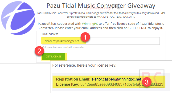 Pazu Tidal Music Converter Giveaway Page