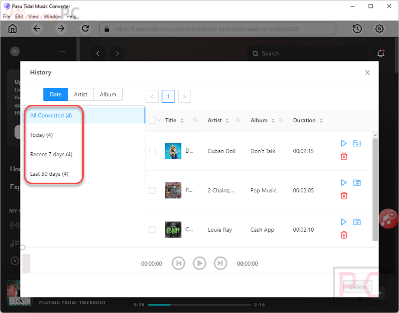 Pazu Tidal Music Converter History