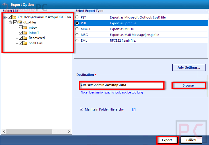 Systools Dbx Converter Export File