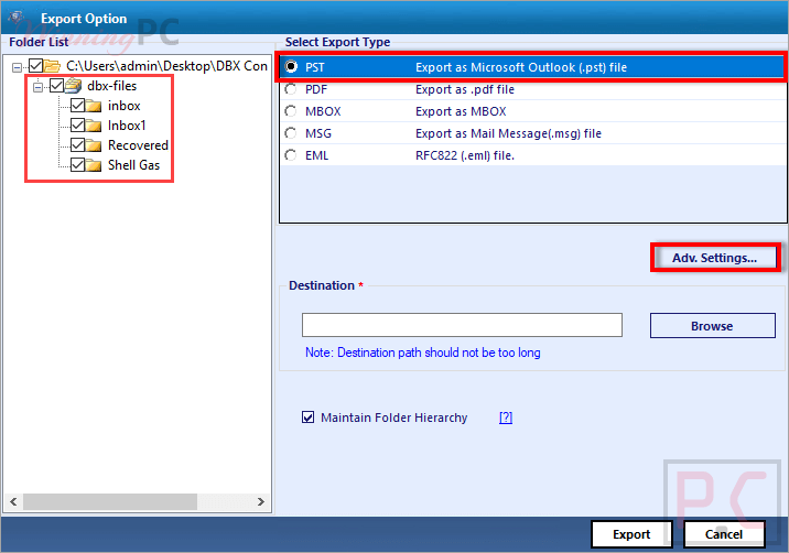 Systools Dbx Converter To Pst Advanced Settings