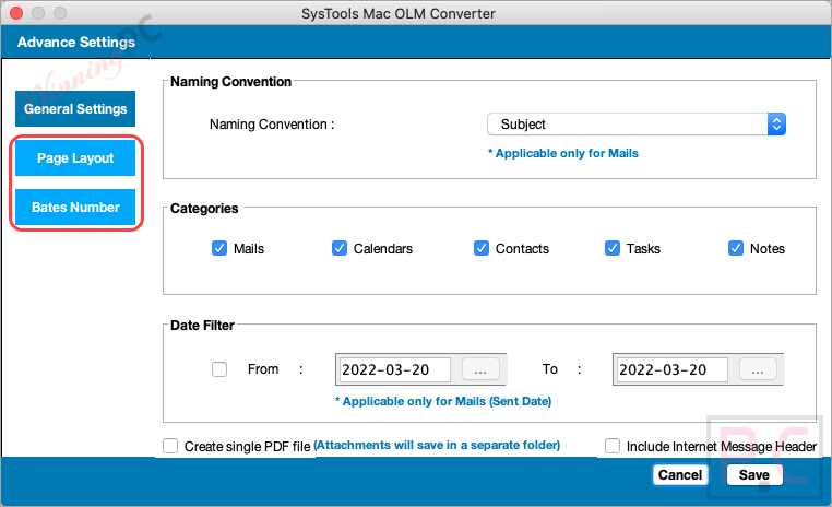 Systools Outlook Mac Exporter Page Layout
