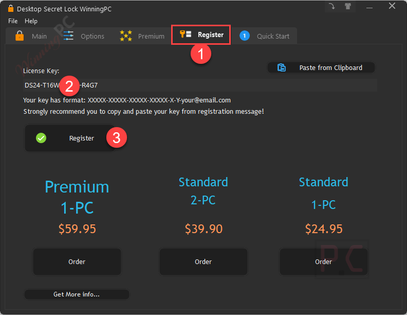 Activate Desktop Secret Lock