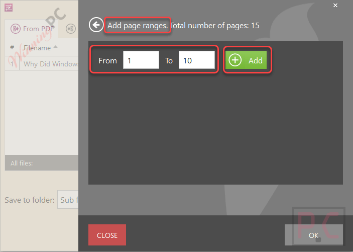 Add Page Ranges Icecream Pdf Converter Pro