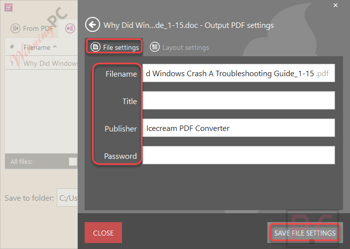 File Settings Icecream Pdf Converter Pro