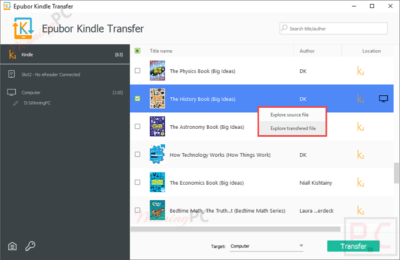 Epubor Kindle Transfer Explore Transfered File Epubor Kindle Transfer Explore Transfered File