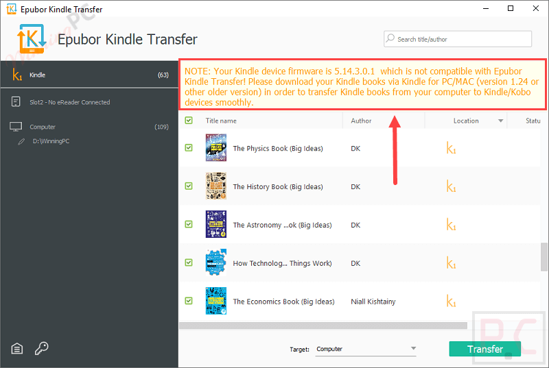 Epubor Kindle Transfer Firmware Not Compatible Epubor Kindle Transfer Firmware Not Compatible