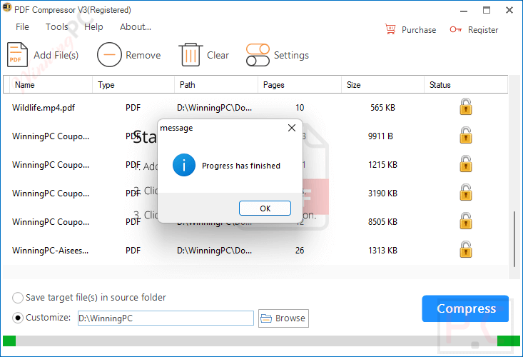 Progress Has Finished Pdf Compressor