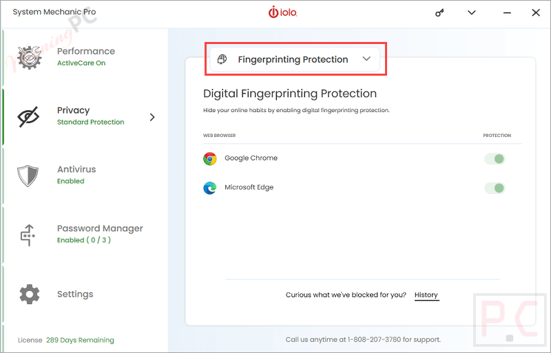 System Mechanic Pro Fingerprinting Protection System Mechanic Pro Fingerprinting Protection