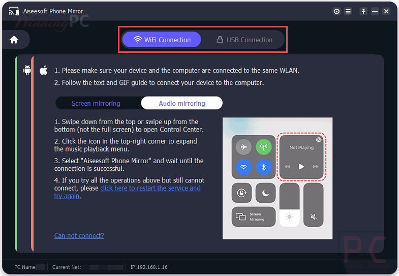 Aiseesoft Phone Mirror Connections