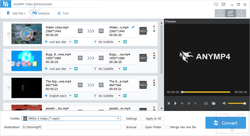 Anymp4 Video Enhancement Add Files