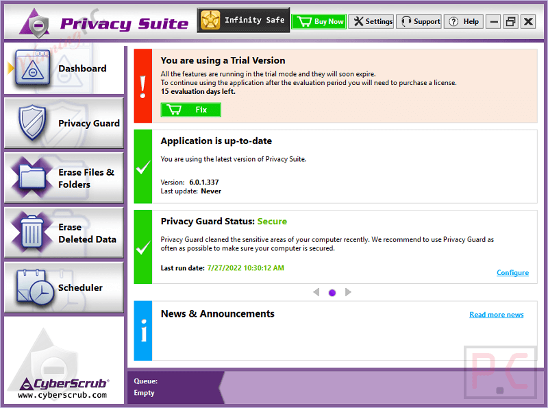 Cyberscrub Privacy Suite Dashboard Cyberscrub Privacy Suite Dashboard