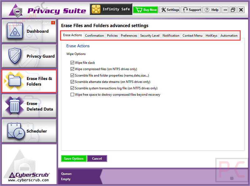 Cyberscrub Privacy Suite Erase Files Folders Settings Cyberscrub Privacy Suite Erase Files Folders Settings