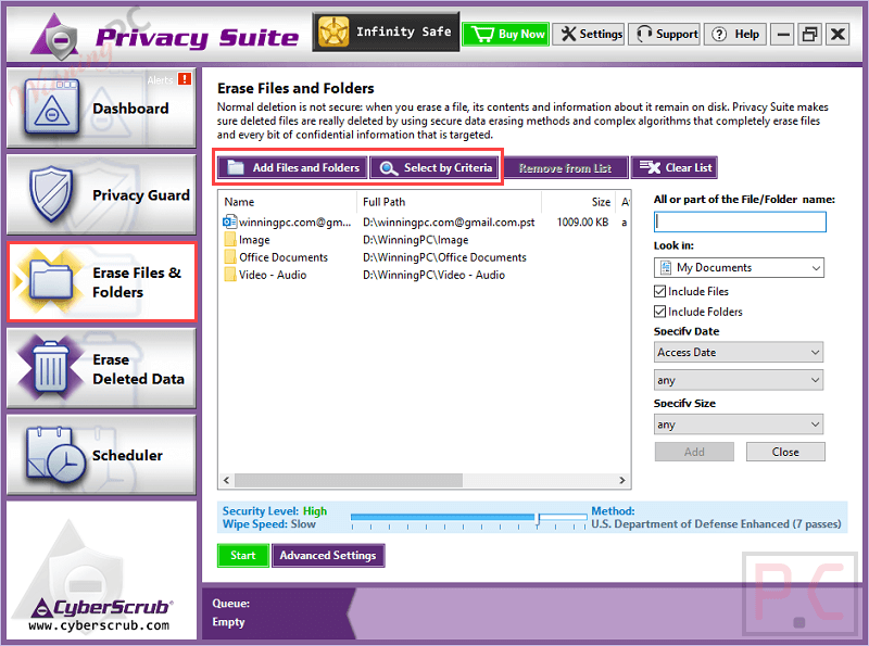 Cyberscrub Privacy Suite Erase Files Folders Cyberscrub Privacy Suite Erase Files Folders