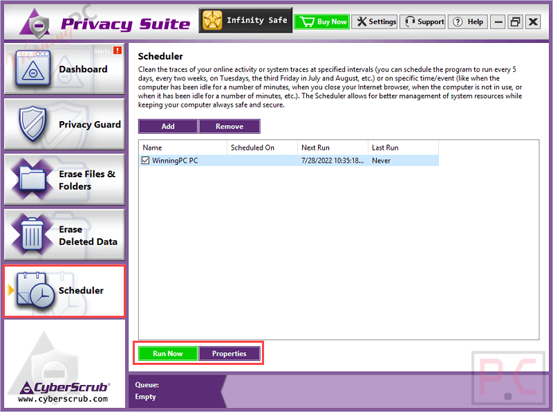 Cyberscrub Privacy Suite Scheduler Cyberscrub Privacy Suite Scheduler