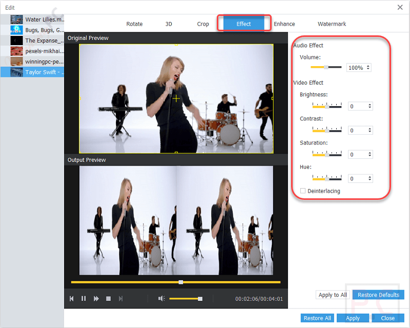 Effect Anymp4 Video Enhancement