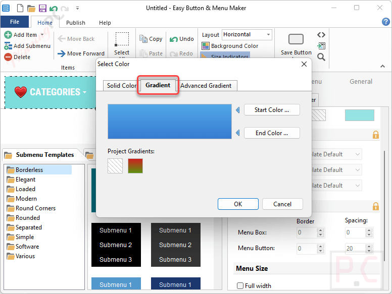 Gradient Blumentals Easy Button Menu Maker Gradient Blumentals Easy Button Menu Maker