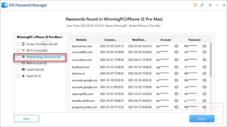 Website App Password Passfab Ios Password Manager