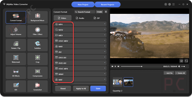 Imymac Video Converter Convert Format